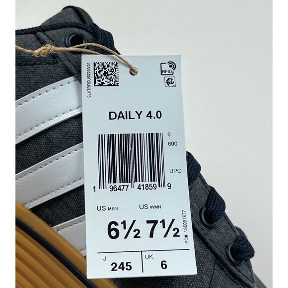 Adidas Daily 4.0 Men 6.5 / Women 7.5 Black Skateboarding Shoes Sneakers IF4492 - Picture 10 of 10